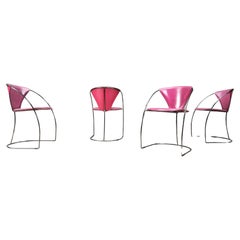 Vintage pink 'linda' dining chairs by Arrben, 1980s - set of 4