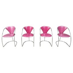 Vintage pink 'linda' dining chairs by Arrben, 1980s - set of 4