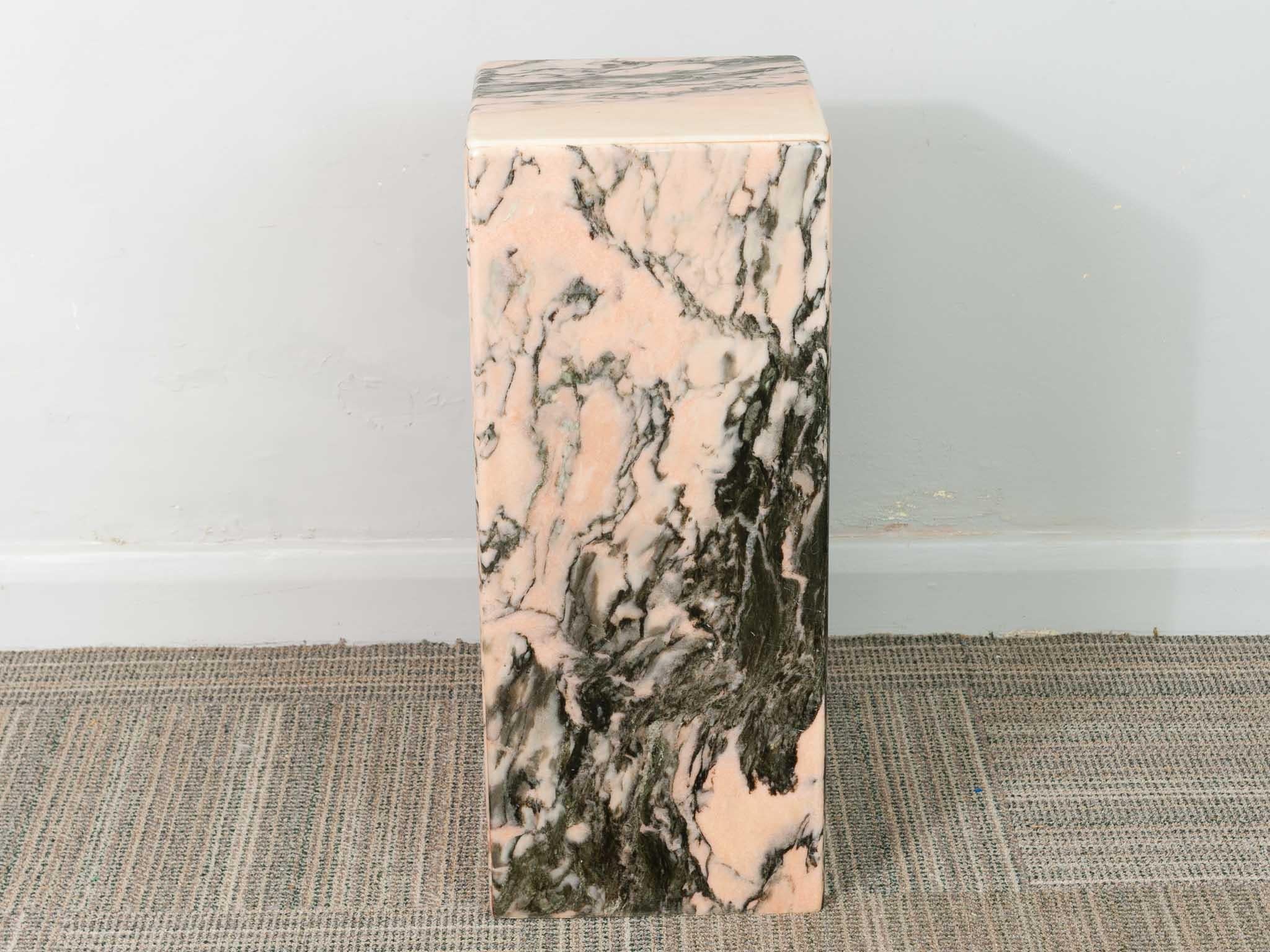 Mid-Century Modern Vintage Pink Marble Rectangular Plinth