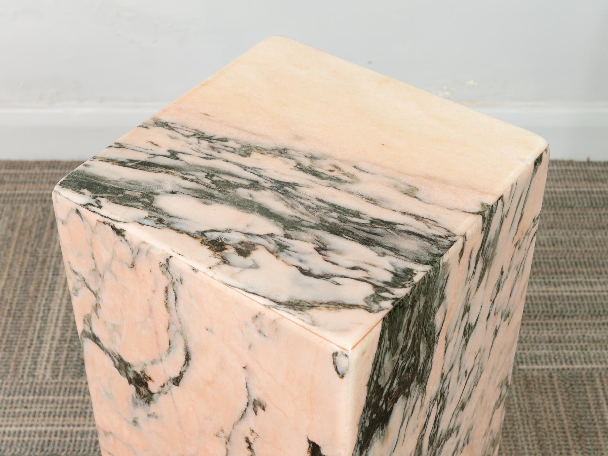Vintage Pink Marble Rectangular Plinth 1
