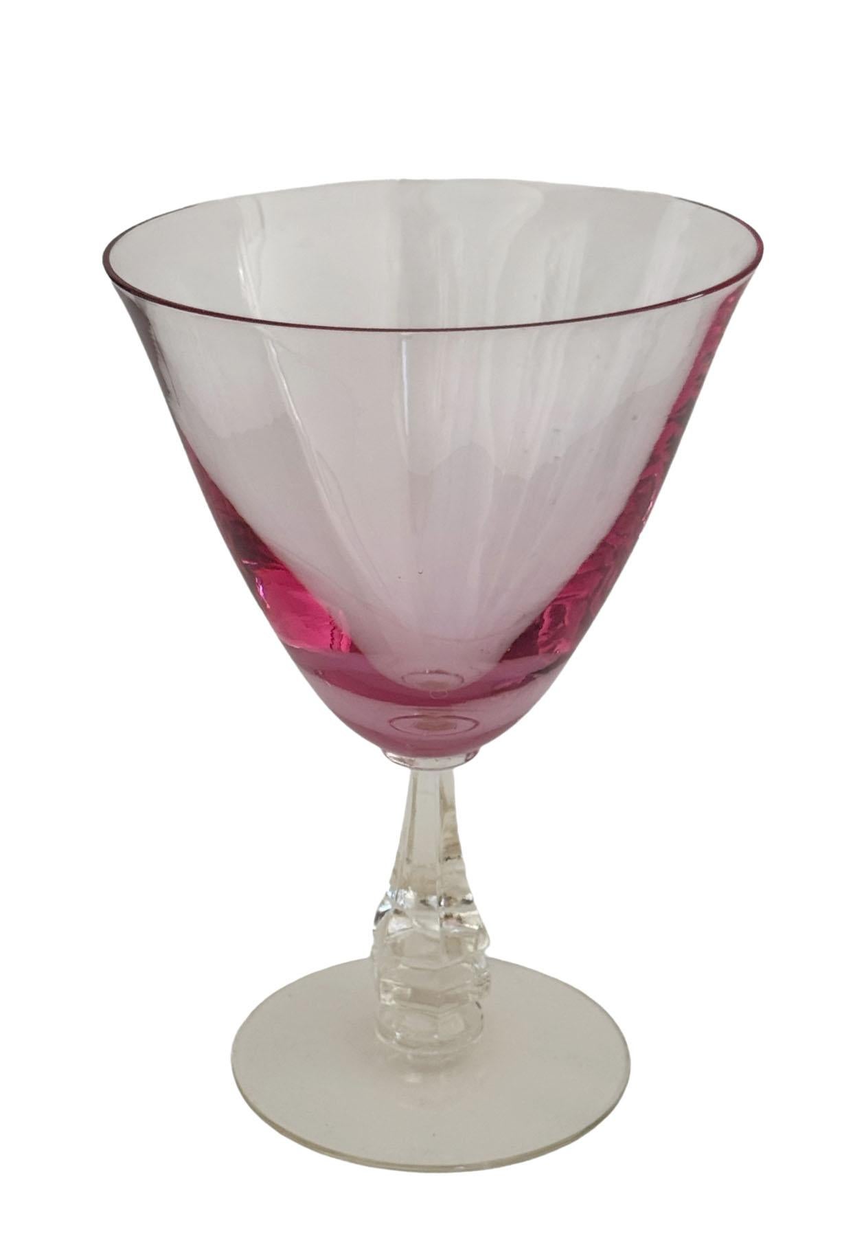 Bicchieri da Martini rosa vintage In condizioni buone in vendita a Clearwater, FL