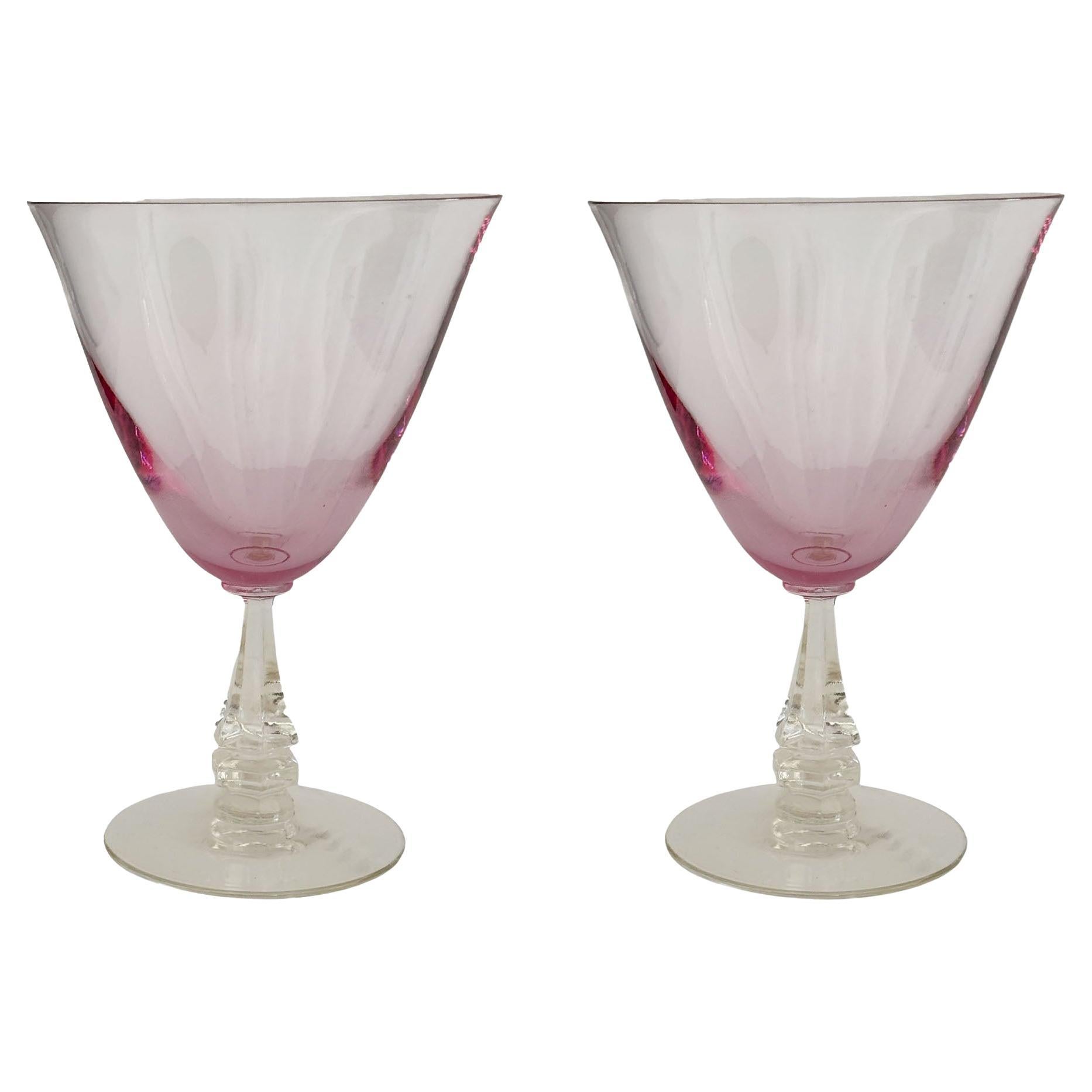 Bicchieri da Martini rosa vintage