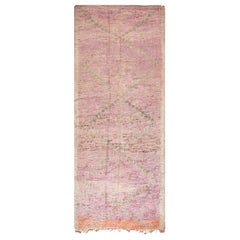 Vintage Pink Moroccan Rug. Size: 5 ft. 8 in x 13 ft. 10 in
