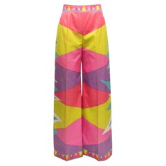 Vintage Pink & Multicolor Emilio Pucci Geometric Print Pants