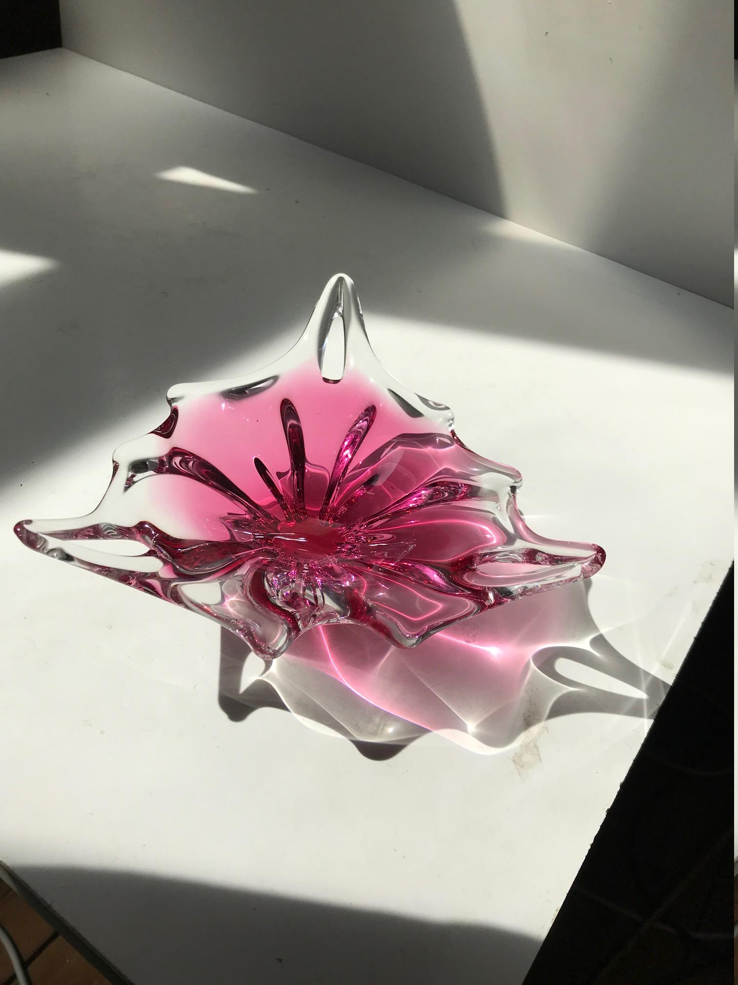 Italian Vintage Pink Murano Bowl from Seguso, 1960s For Sale
