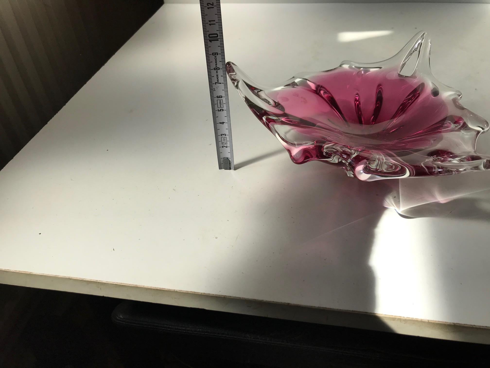 Blown Glass Vintage Pink Murano Bowl from Seguso, 1960s For Sale