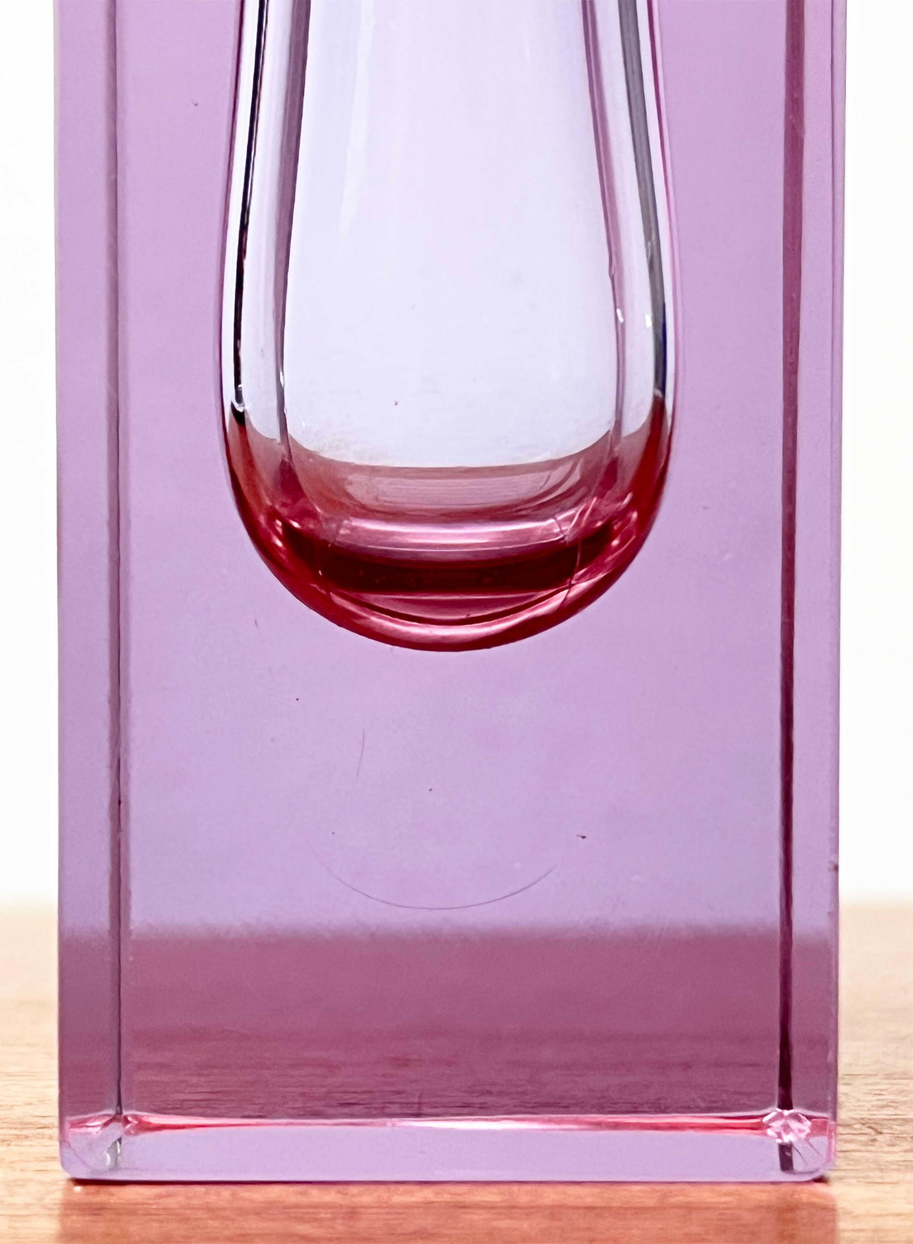 Vase en verre de Murano rose de Cesare Toso, Murano Venezia, Italie en vente 5