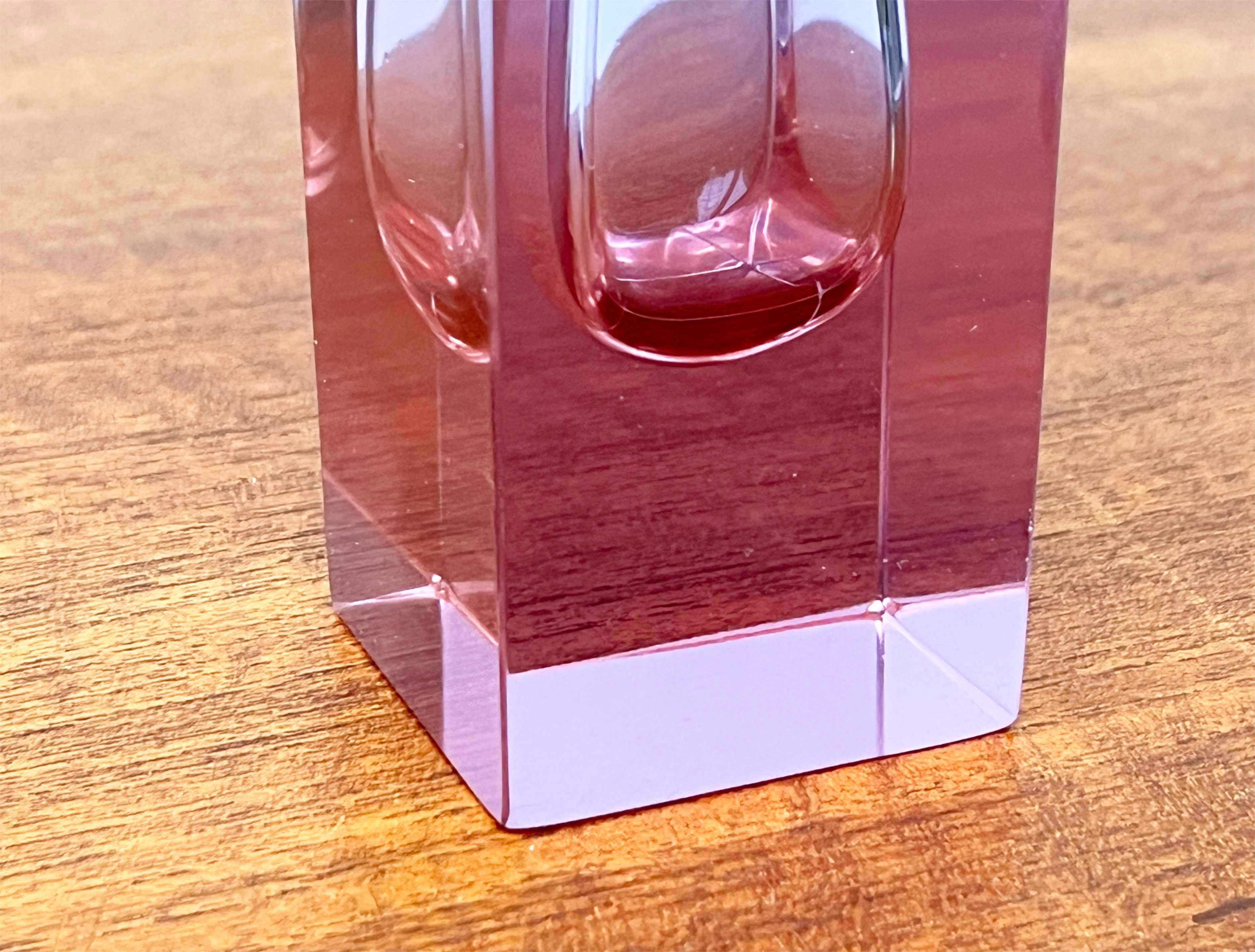 Vase en verre de Murano rose de Cesare Toso, Murano Venezia, Italie en vente 7