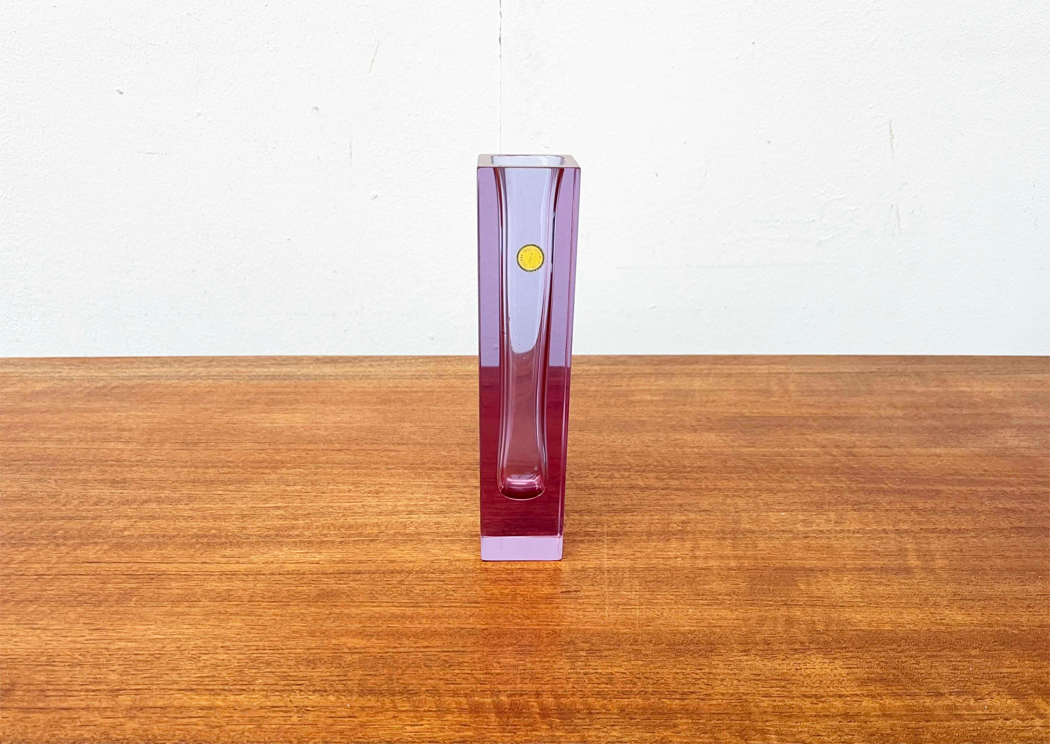 Vase en verre de Murano rose de Cesare Toso, Murano Venezia, Italie Excellent état - En vente à Hamburg, DE