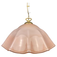 Vintage Pink Murano Glass Chandelier Italy 1970s