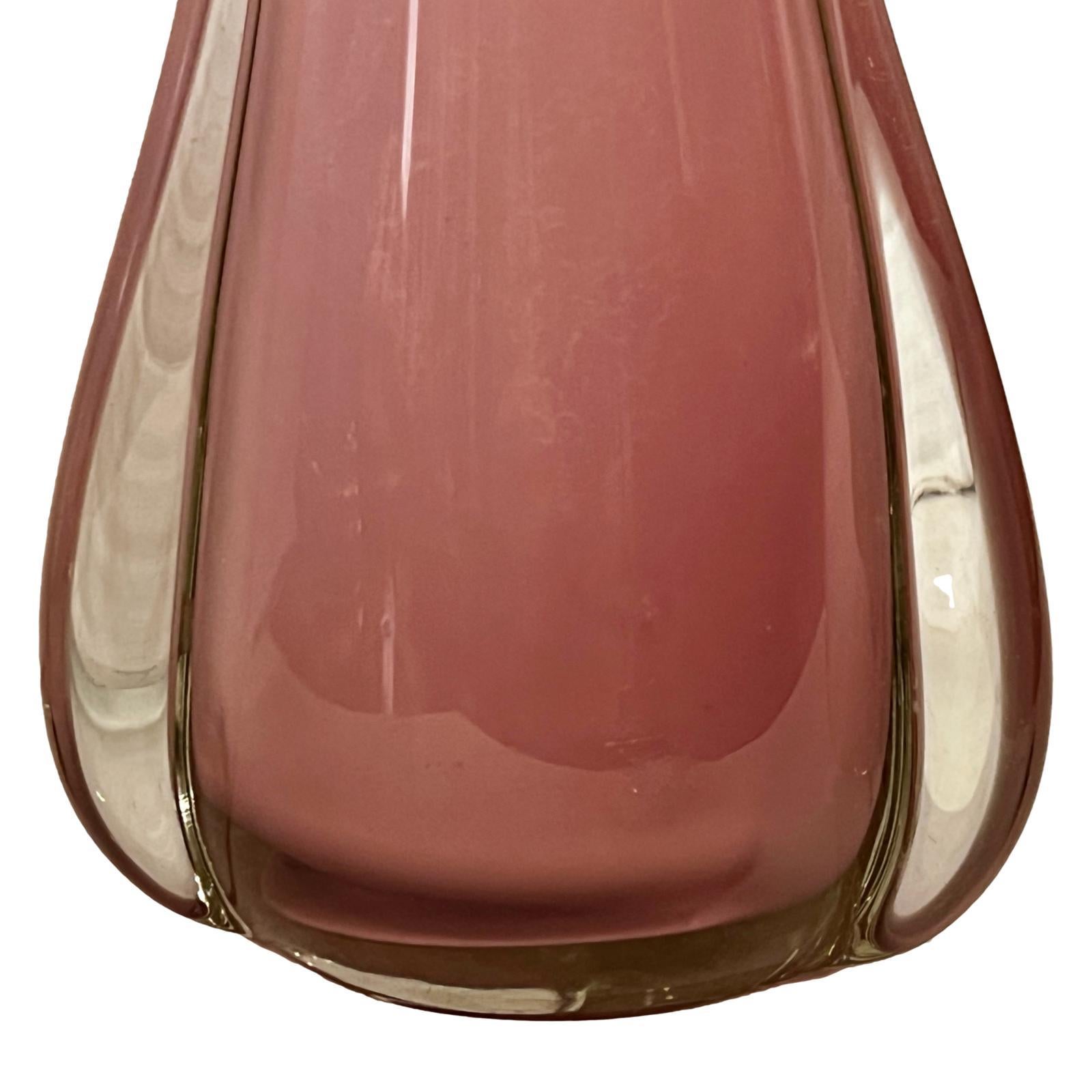 Vintage Pink Murano Glass Lamp In Good Condition For Sale In New York, NY