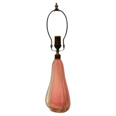 Lampe aus rosa Muranoglas mit Lampenschliff