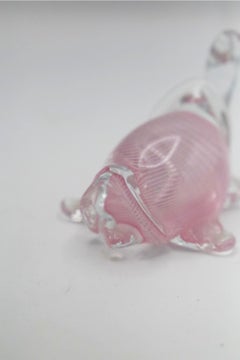 Vintage Pink Murano Glass Turtle