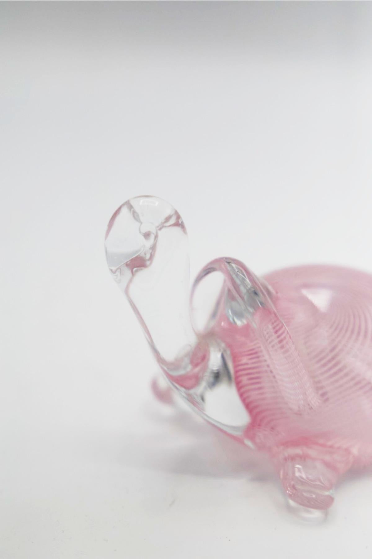 Vintage Pink Murano Glass Turtle In Good Condition For Sale In Milano, IT