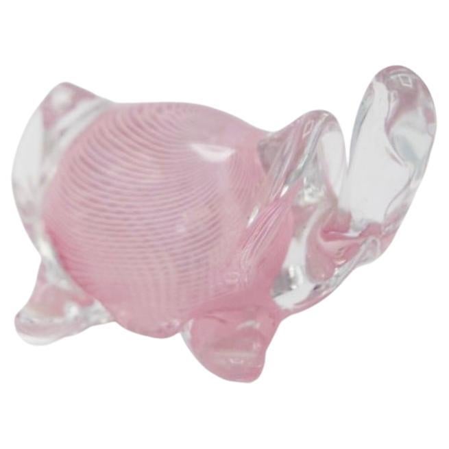 Vintage Pink Murano Glass Turtle For Sale