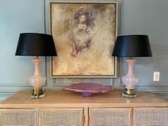 Vintage Pink Murano Table Lamps – a Pair