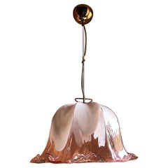 Vintage Pink Murano Tulipano Ceiling Lamp by La Murrina, Italy, 1970s