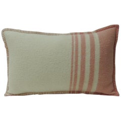 Vintage Pink & Natural Stripes English Wool Decorative Lumbar Pillow