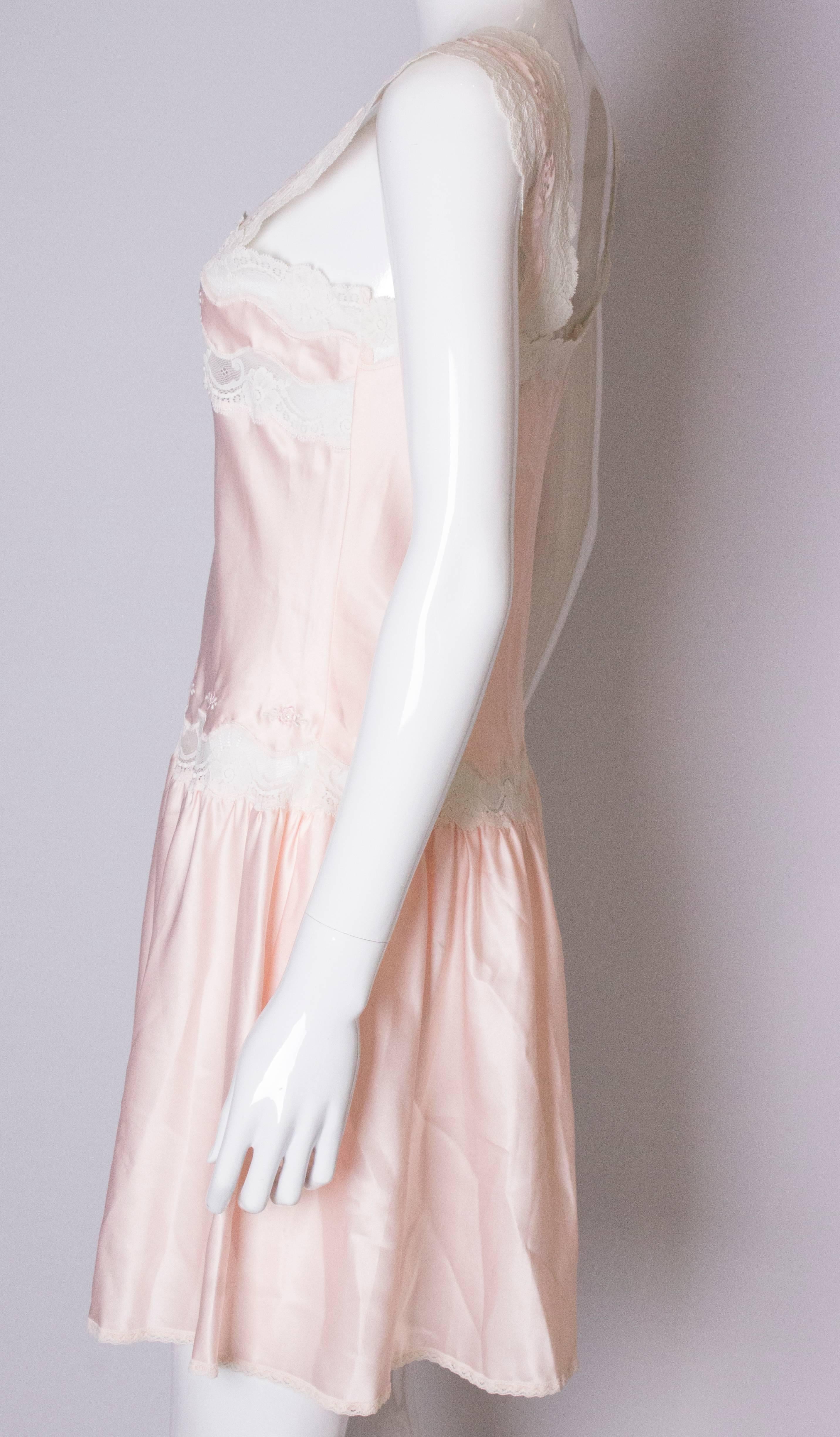 Vintage Pink Nightdress /Dress with Lace Detail 1
