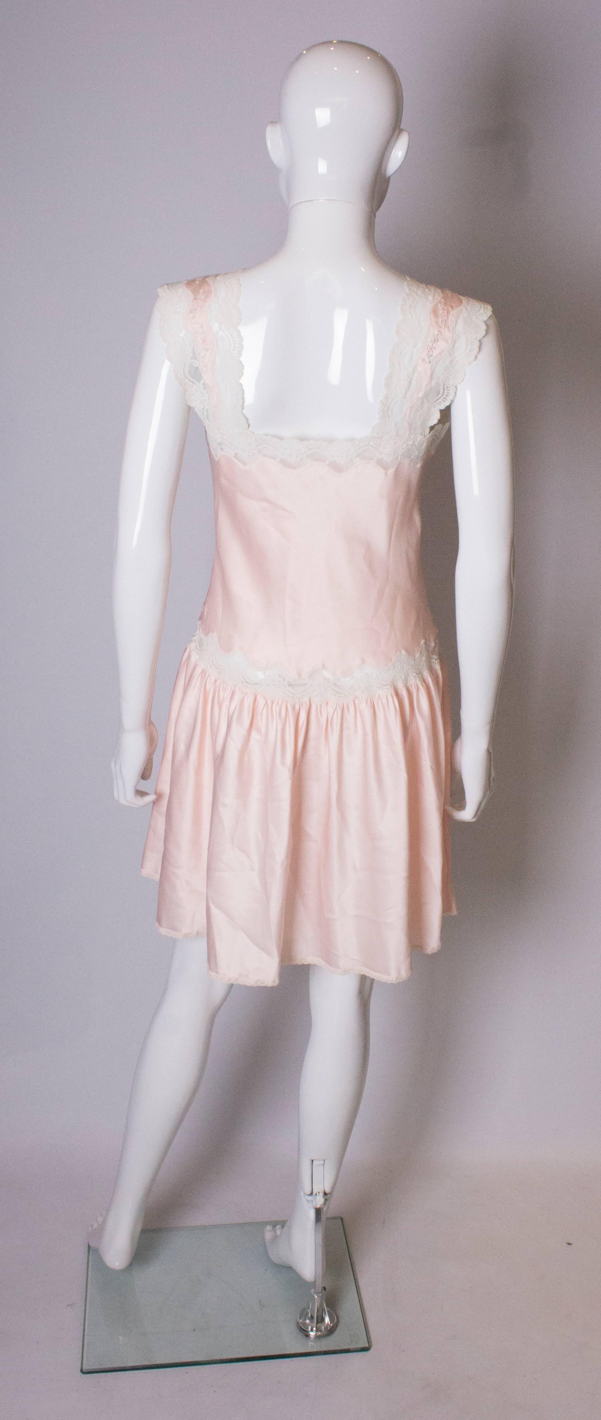 Vintage Pink Nightdress /Dress with Lace Detail 2