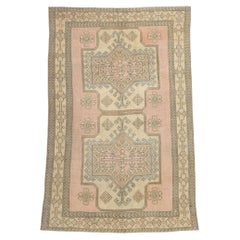 Vintage Pink Persian Hamadan Rug, Boho Chic Meets Tribal Enchantment