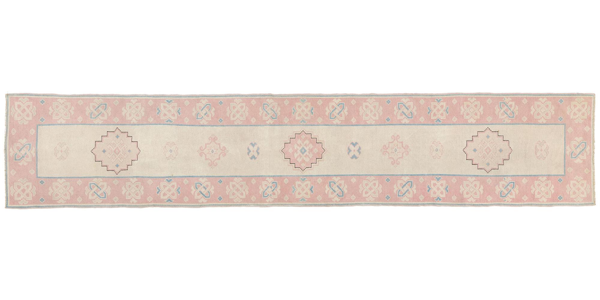 Vintage Pink Persian Hamadan Rug Carpet Runner For Sale 3
