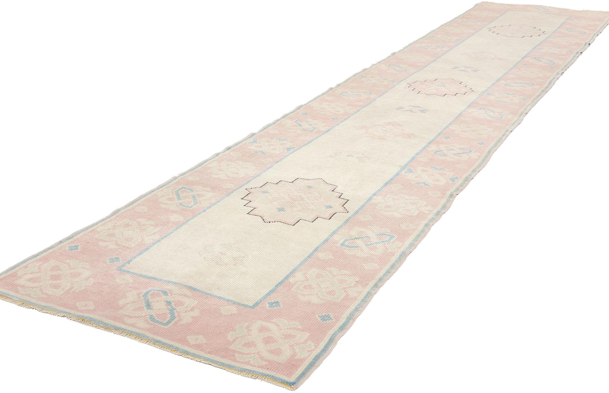 53942 Vintage Pink Persian Hamadan Rug Runner, 02'04 x 12'02. Persian Hamadan carpet runners are narrow and elongated rugs originating from the Hamadan region of Iran. These handwoven runners are meticulously crafted using traditional techniques and