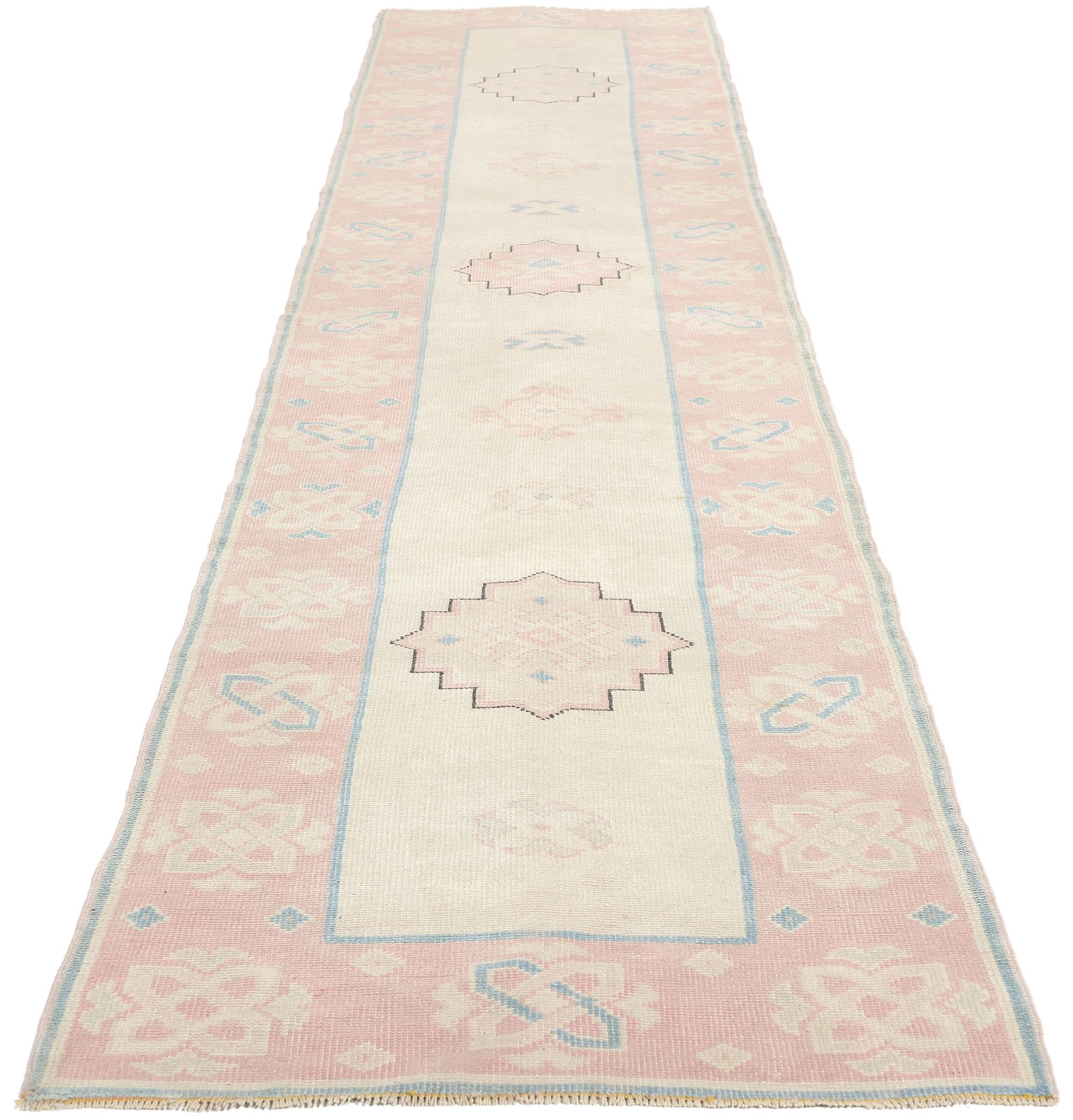 Bohemian Vintage Pink Persian Hamadan Rug Carpet Runner For Sale