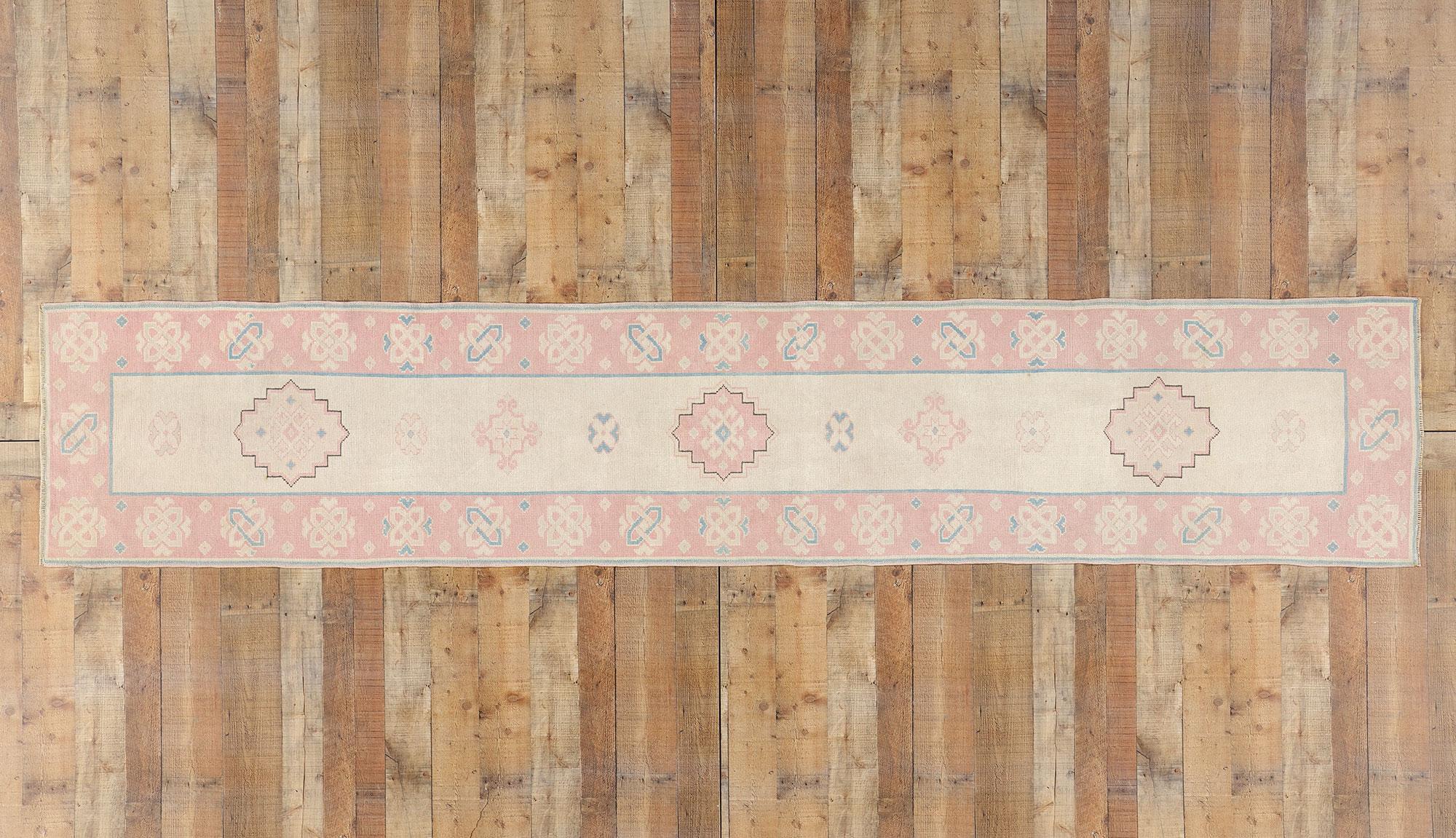 Vintage Pink Persian Hamadan Rug Carpet Runner For Sale 2