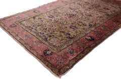 Vintage Pink Persian Souf Silk Kashan Rug