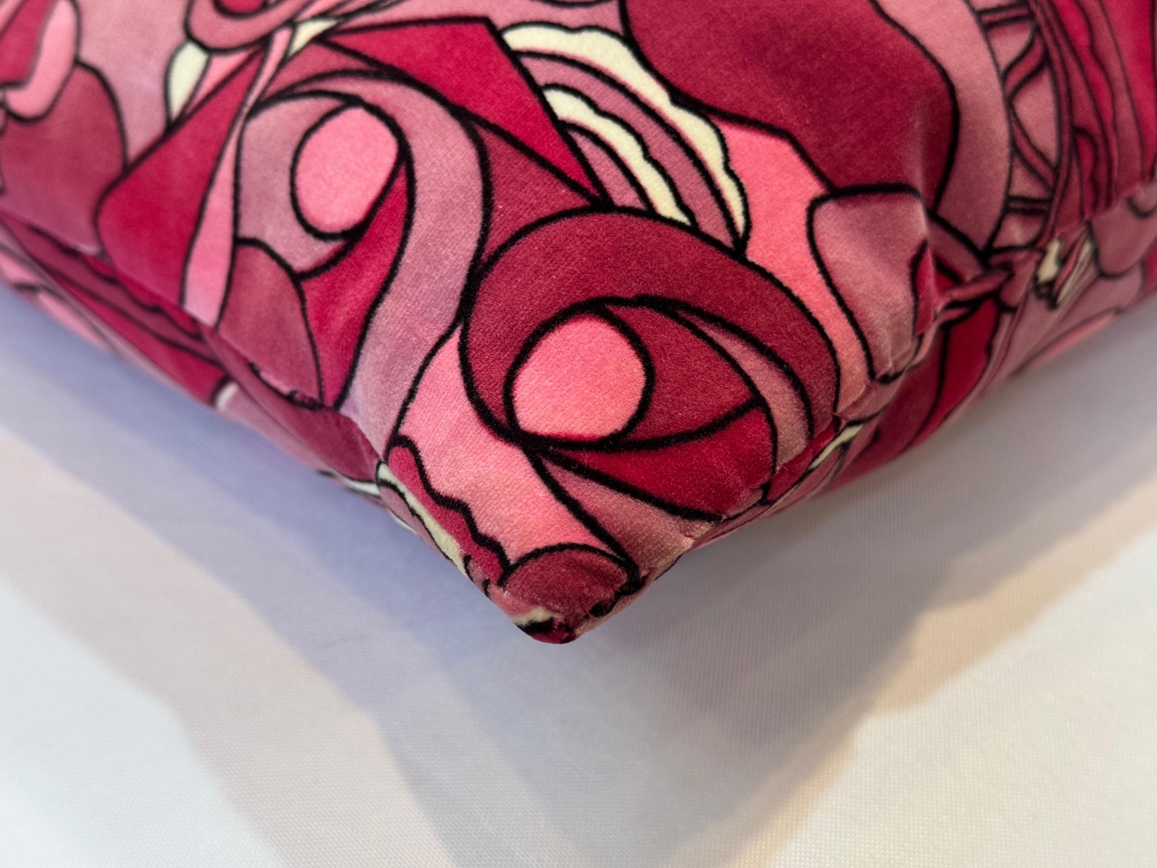 Cuscino in velluto psichedelico rosa vintage in stile Pucci in vendita 4