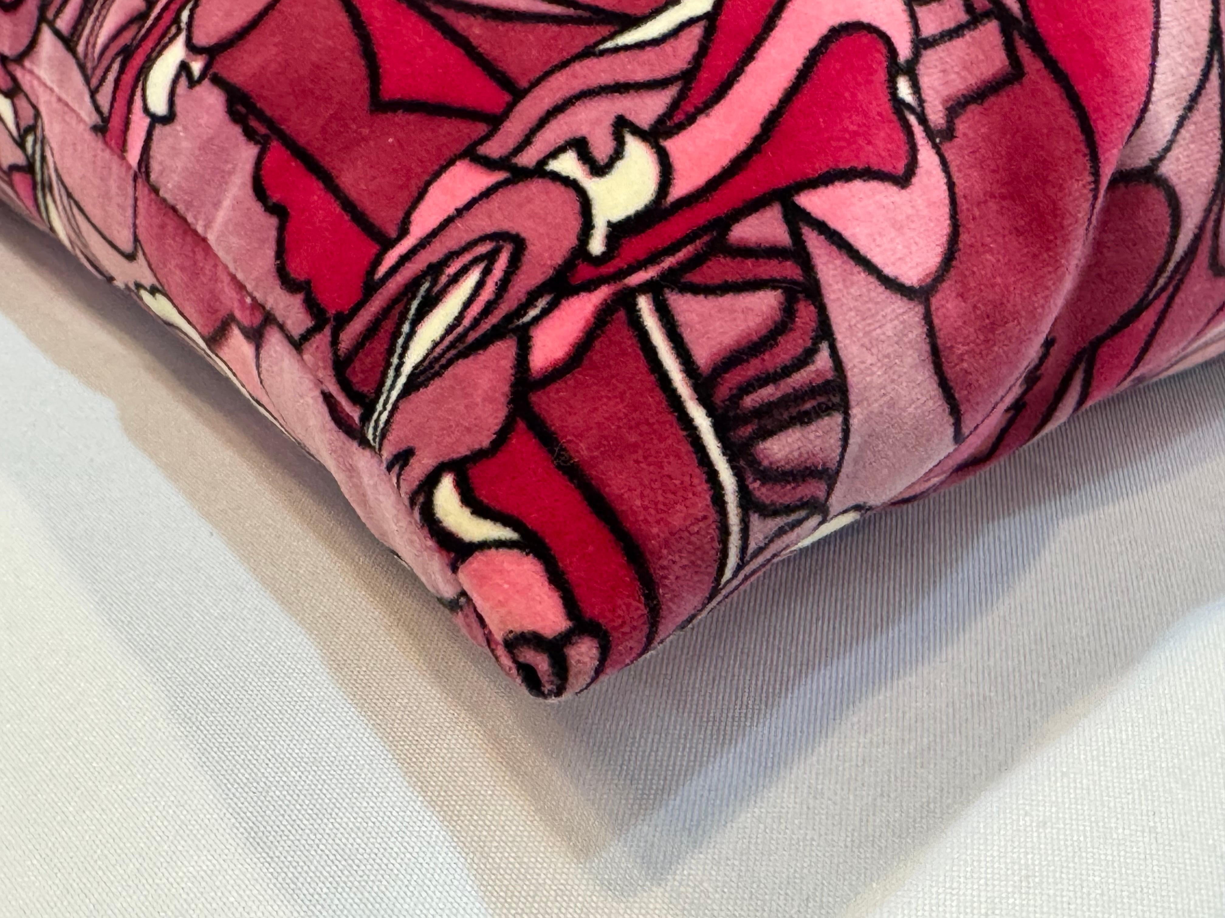 Cuscino in velluto psichedelico rosa vintage in stile Pucci in vendita 5