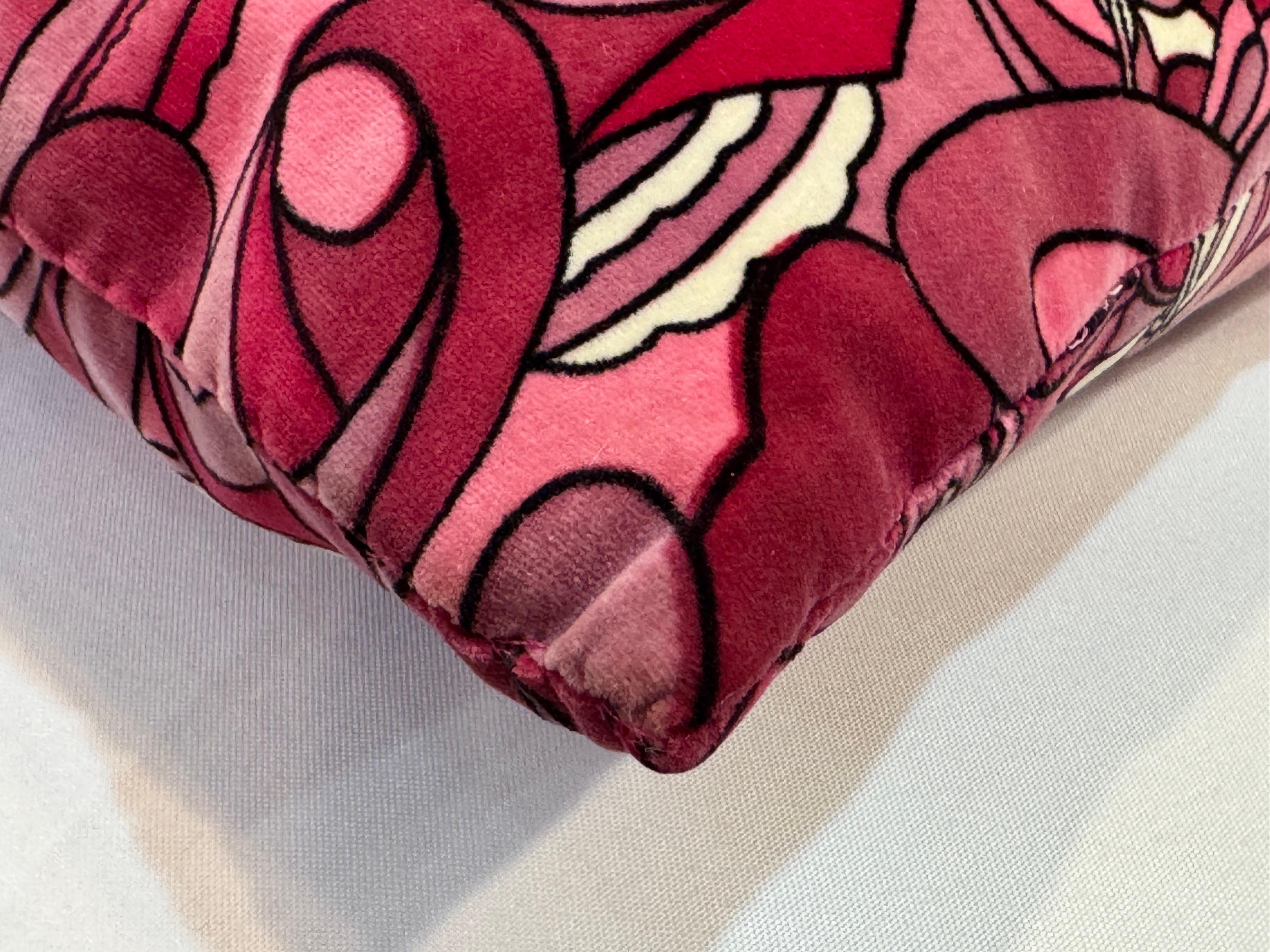 Cuscino in velluto psichedelico rosa vintage in stile Pucci in vendita 6
