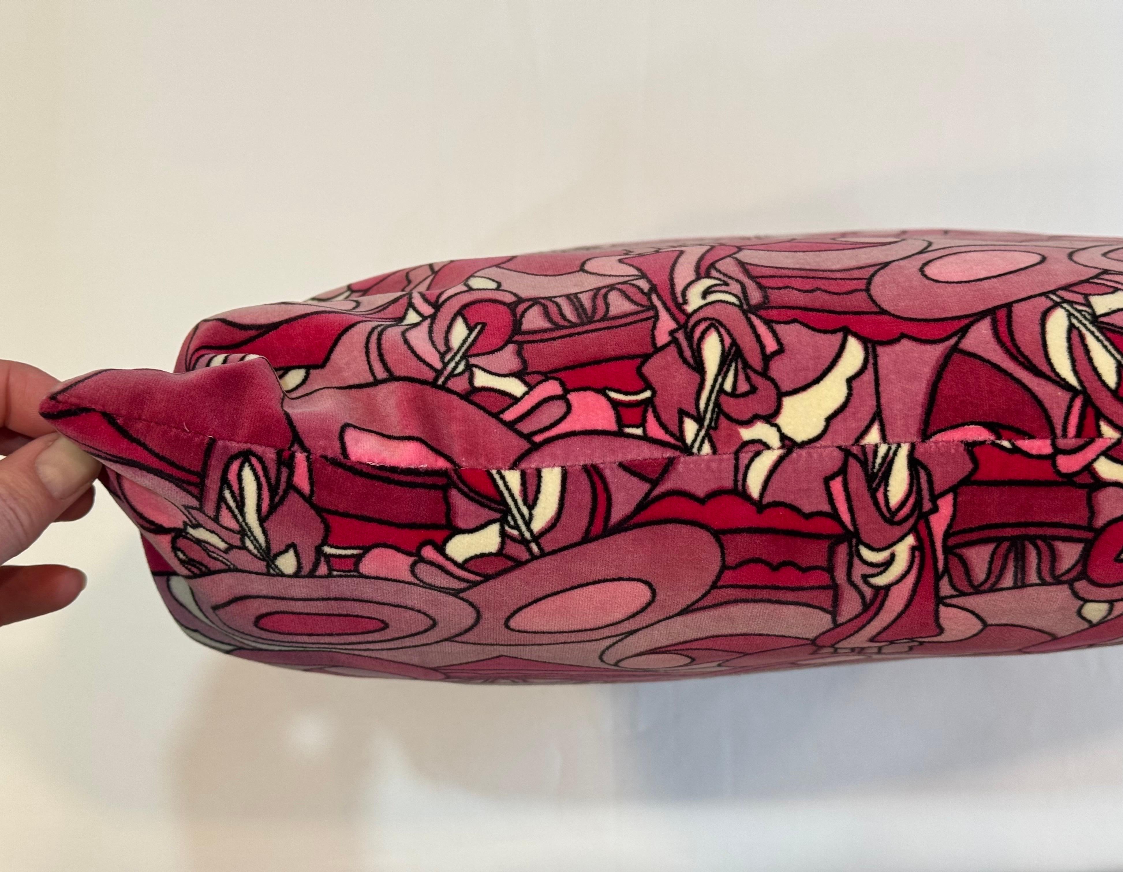 Cuscino in velluto psichedelico rosa vintage in stile Pucci in vendita 8
