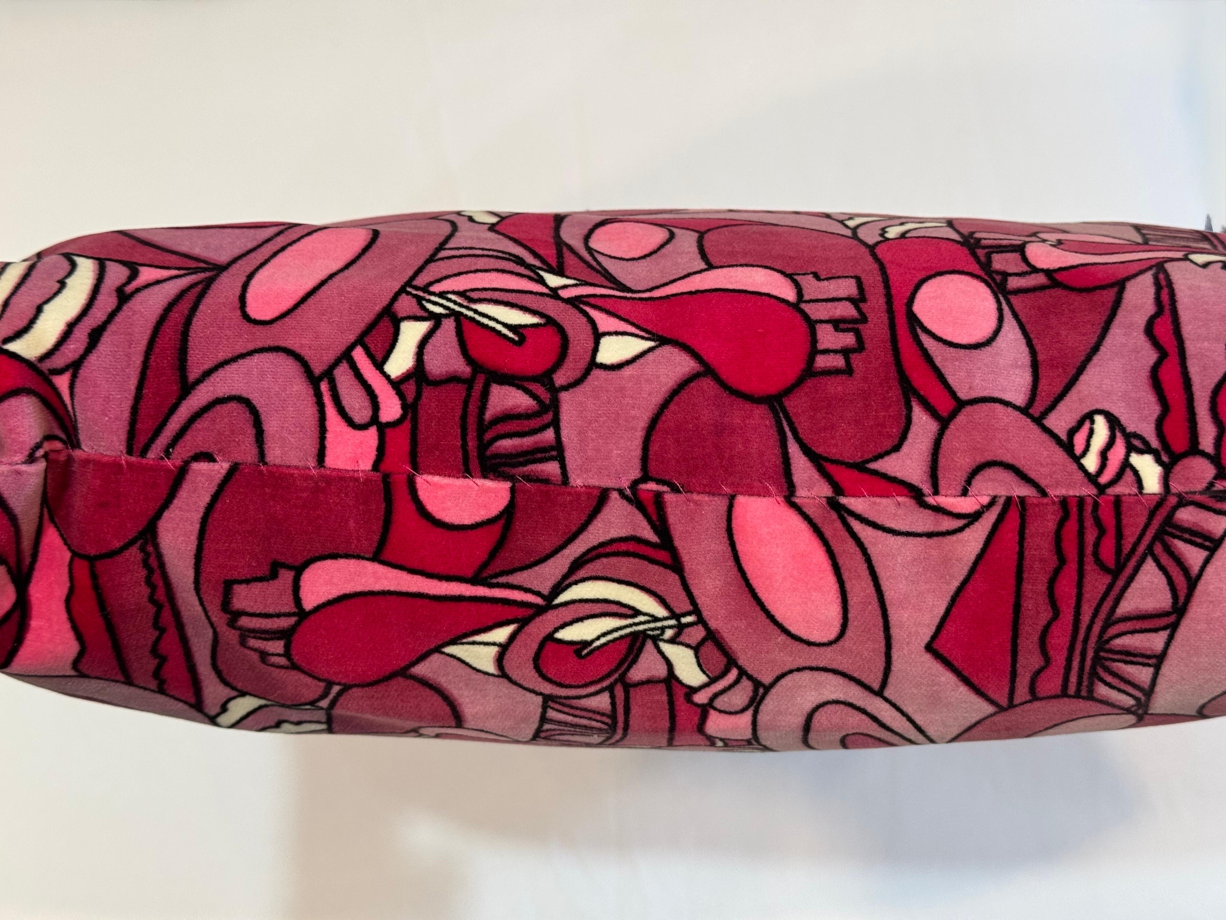 Cuscino in velluto psichedelico rosa vintage in stile Pucci in vendita 12