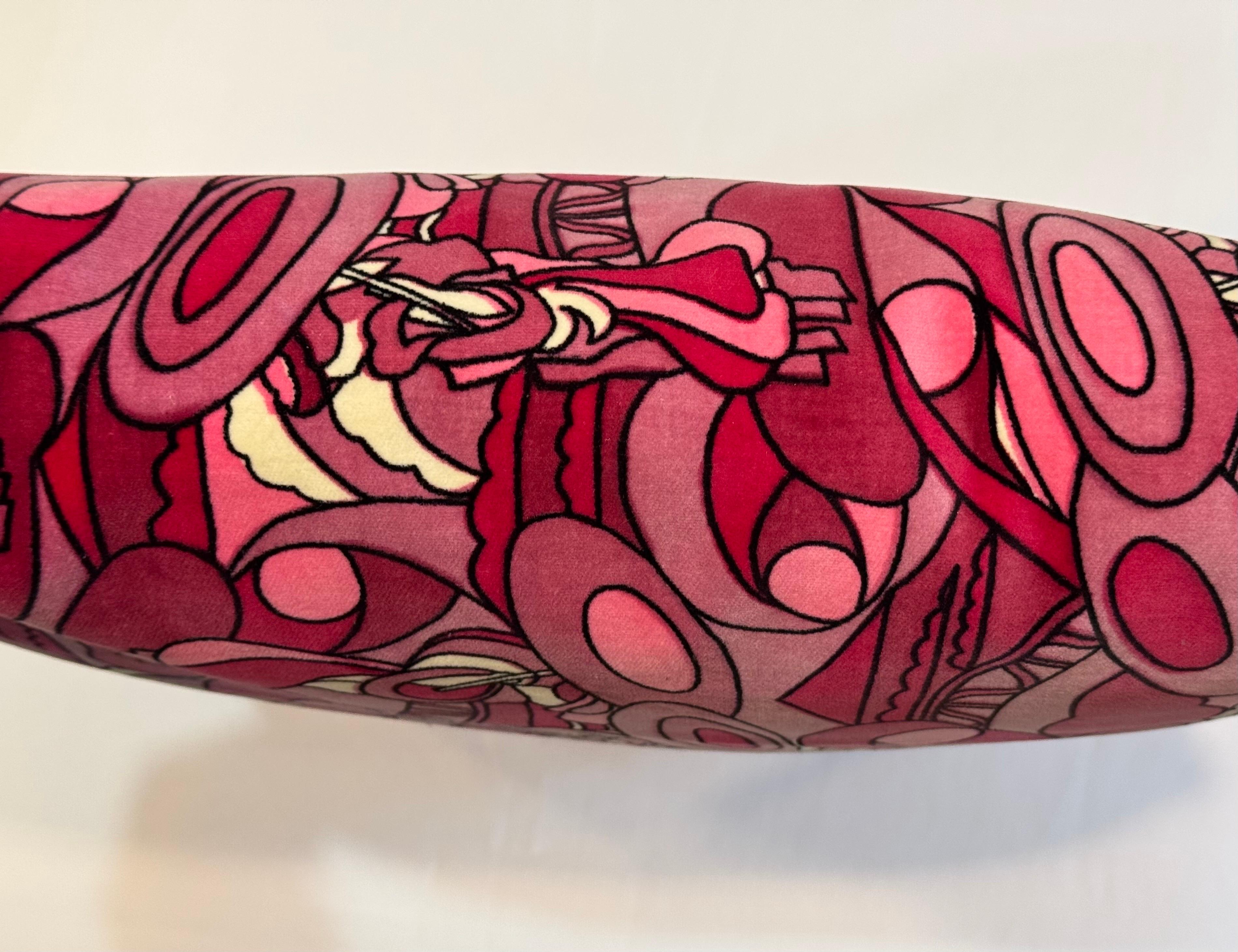 Cuscino in velluto psichedelico rosa vintage in stile Pucci in vendita 13