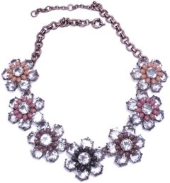 Vintage Pink, Purple, Crystal Necklace