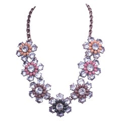 Vintage Pink, Purple, Crystal Necklace