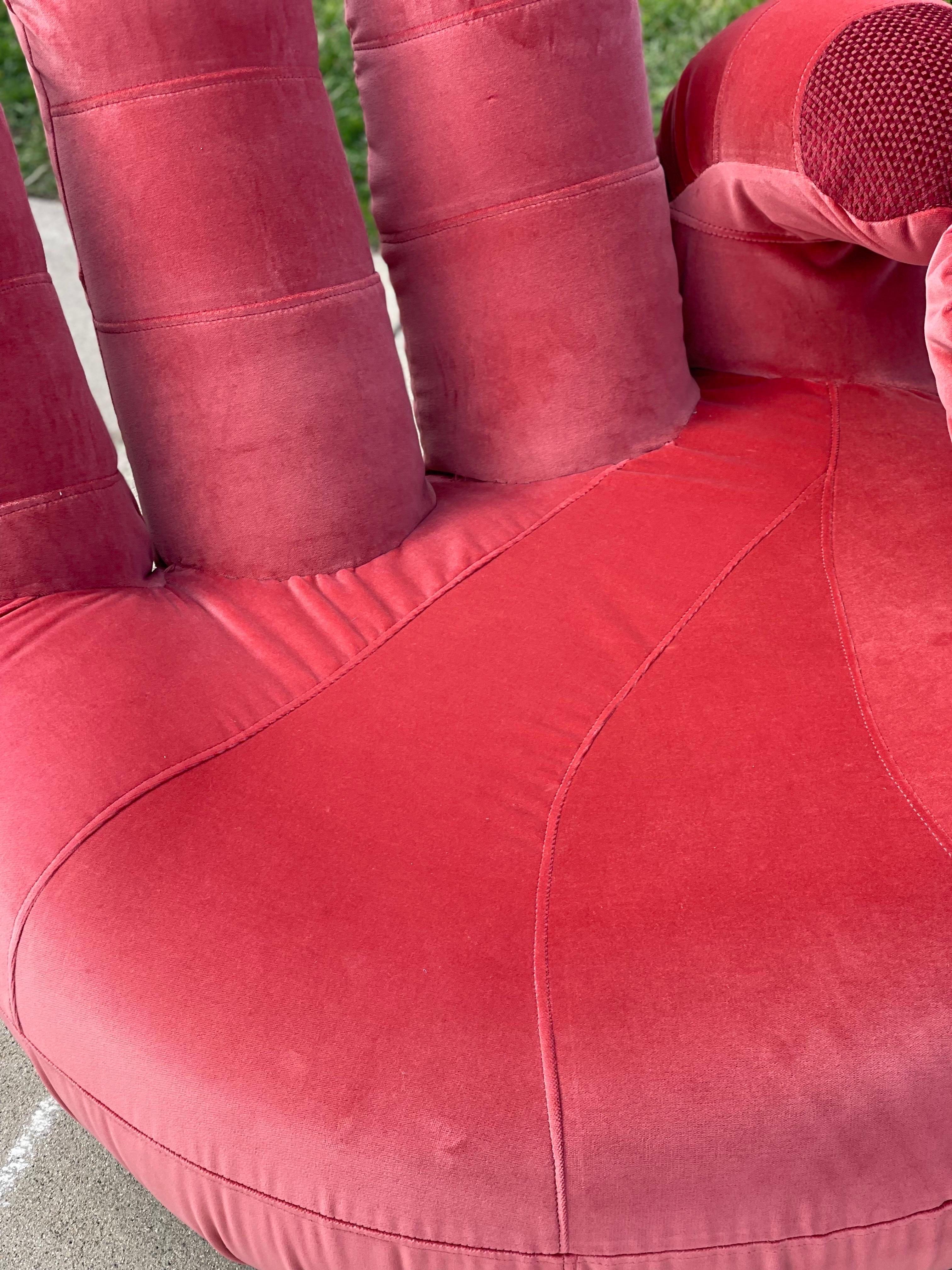 A playful piece ready to add a pop of color to your decor. With brand new upholstery and contrasting nails. I also have a matching one in my other listings. They swivel 