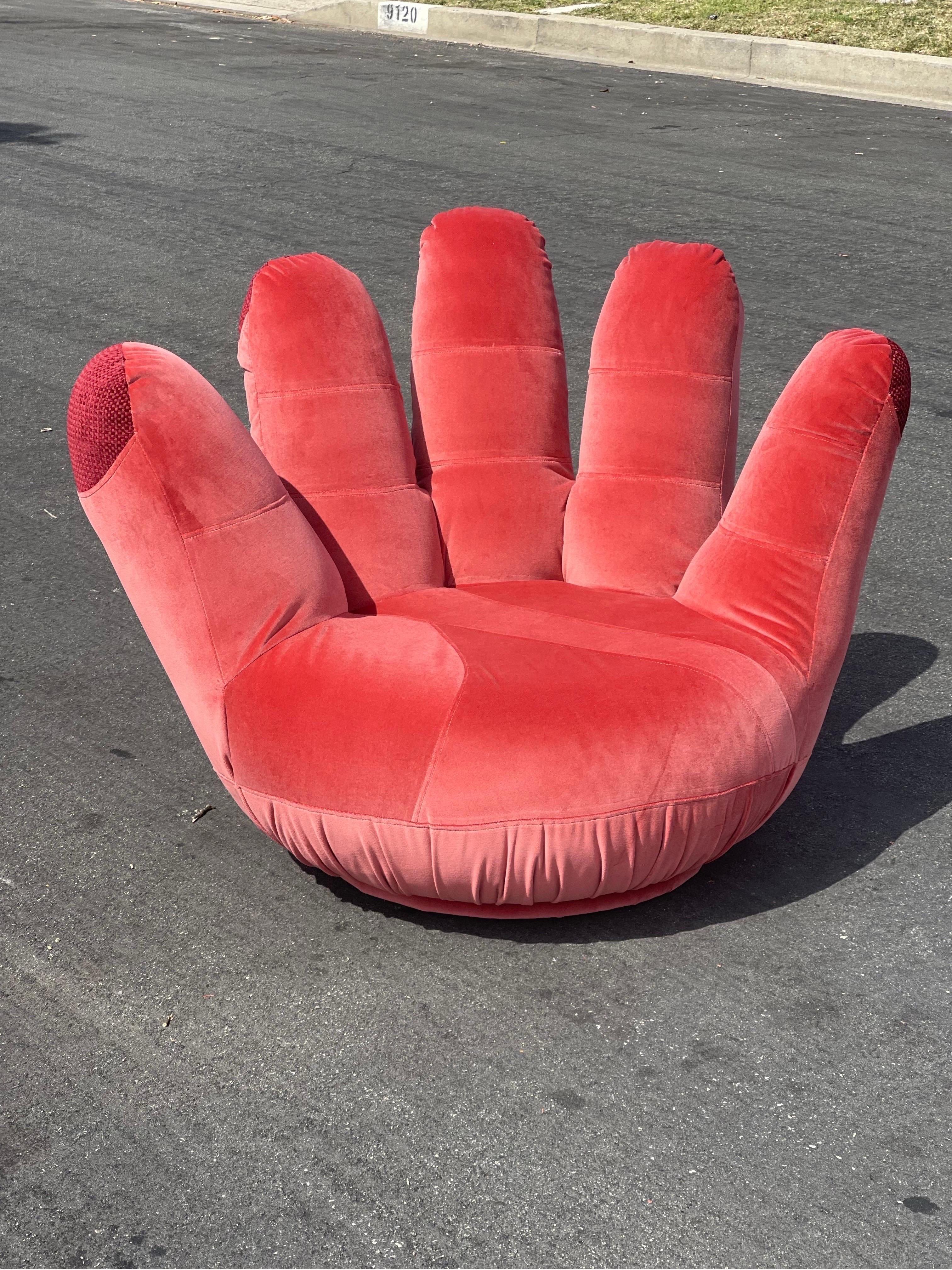 pink hand chair