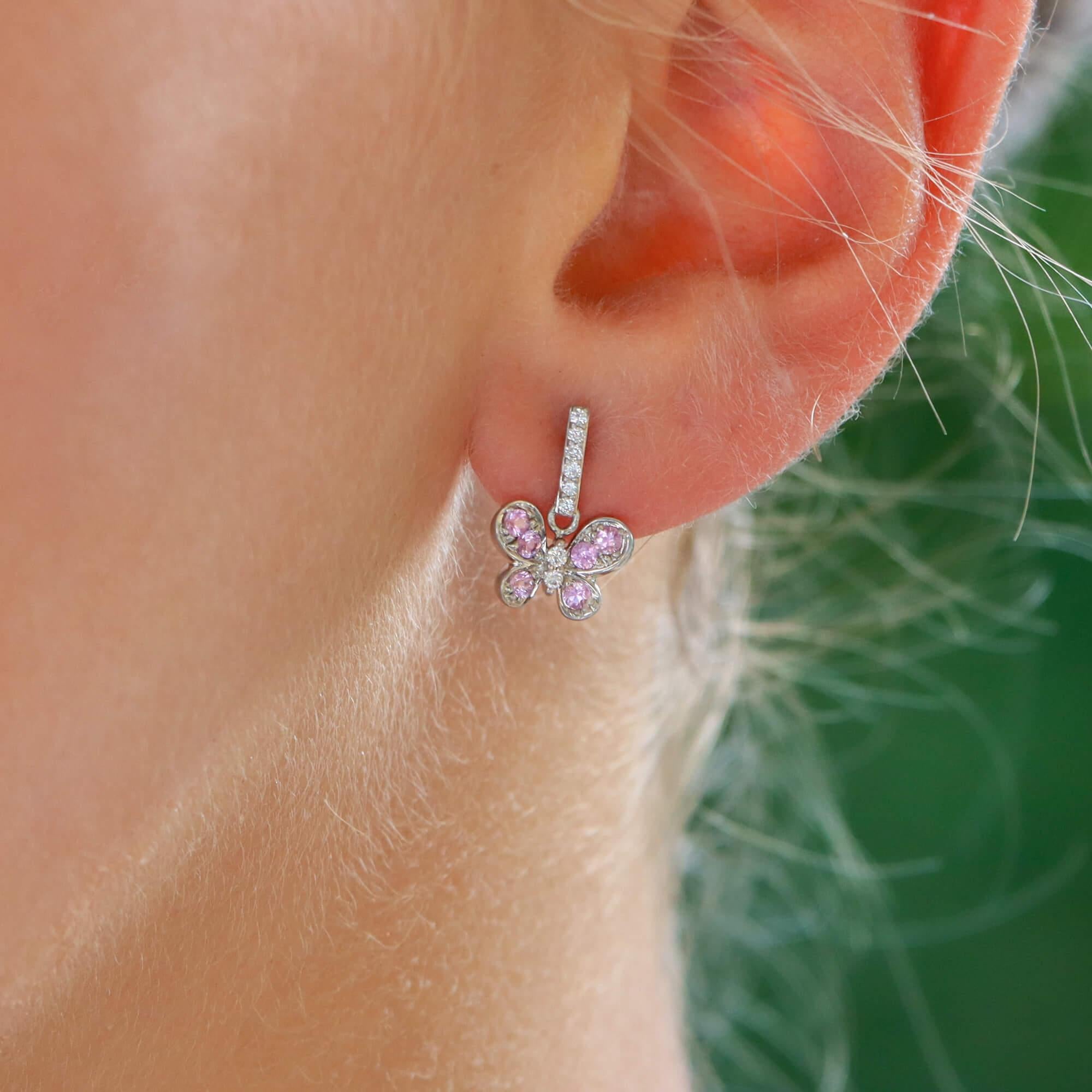 antique pink sapphire earrings