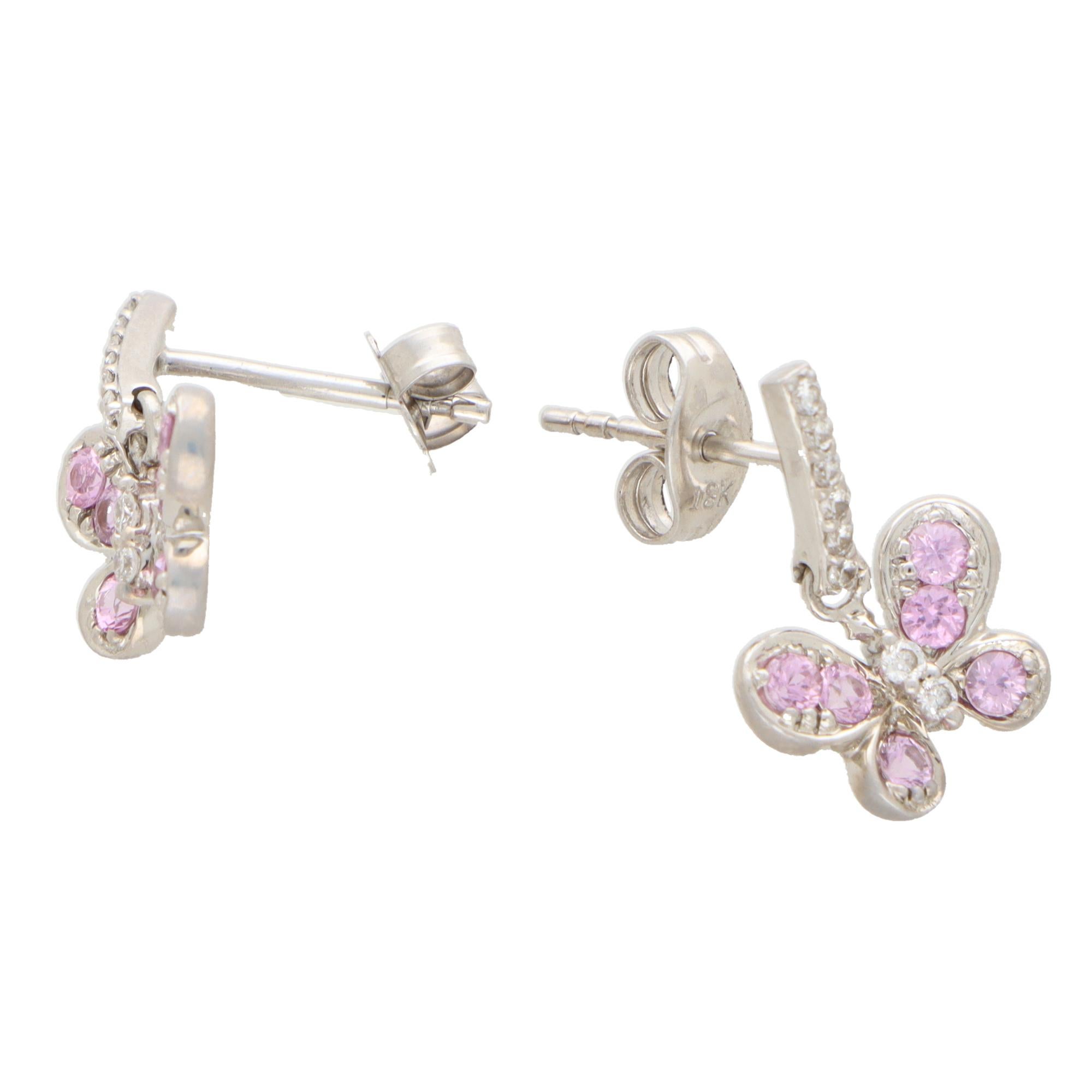 vintage pink sapphire earrings