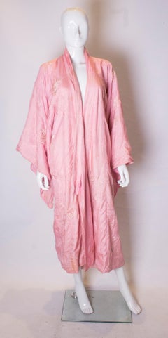 Vintage Pink Silk Kimono