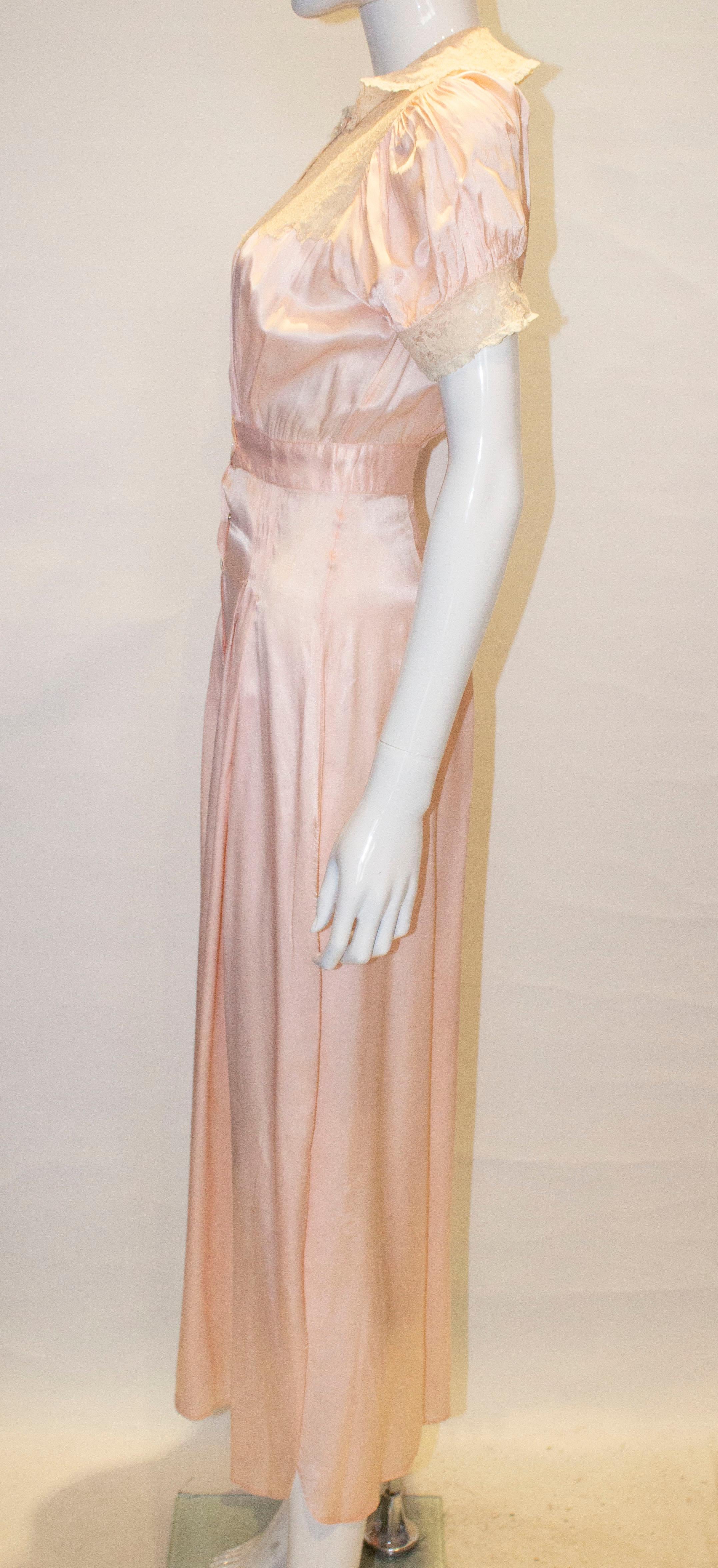 Beige Vintage Pink Silk Satin Lingerie Jumpsuit