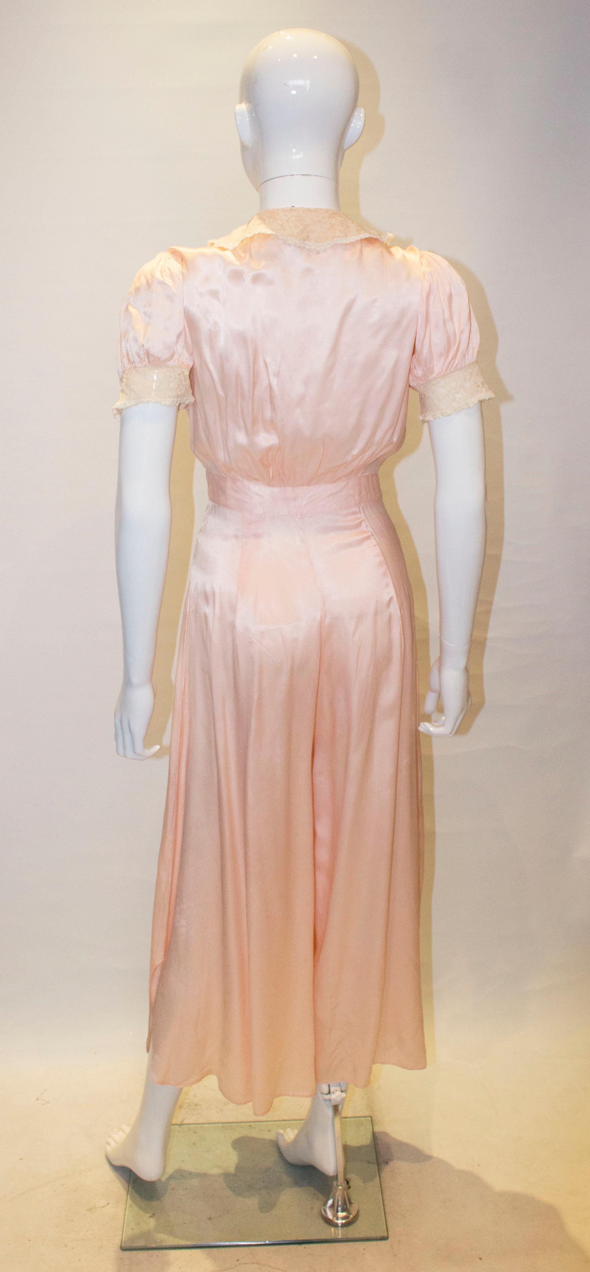 Vintage Pink Silk Satin Lingerie Jumpsuit In Good Condition In London, GB