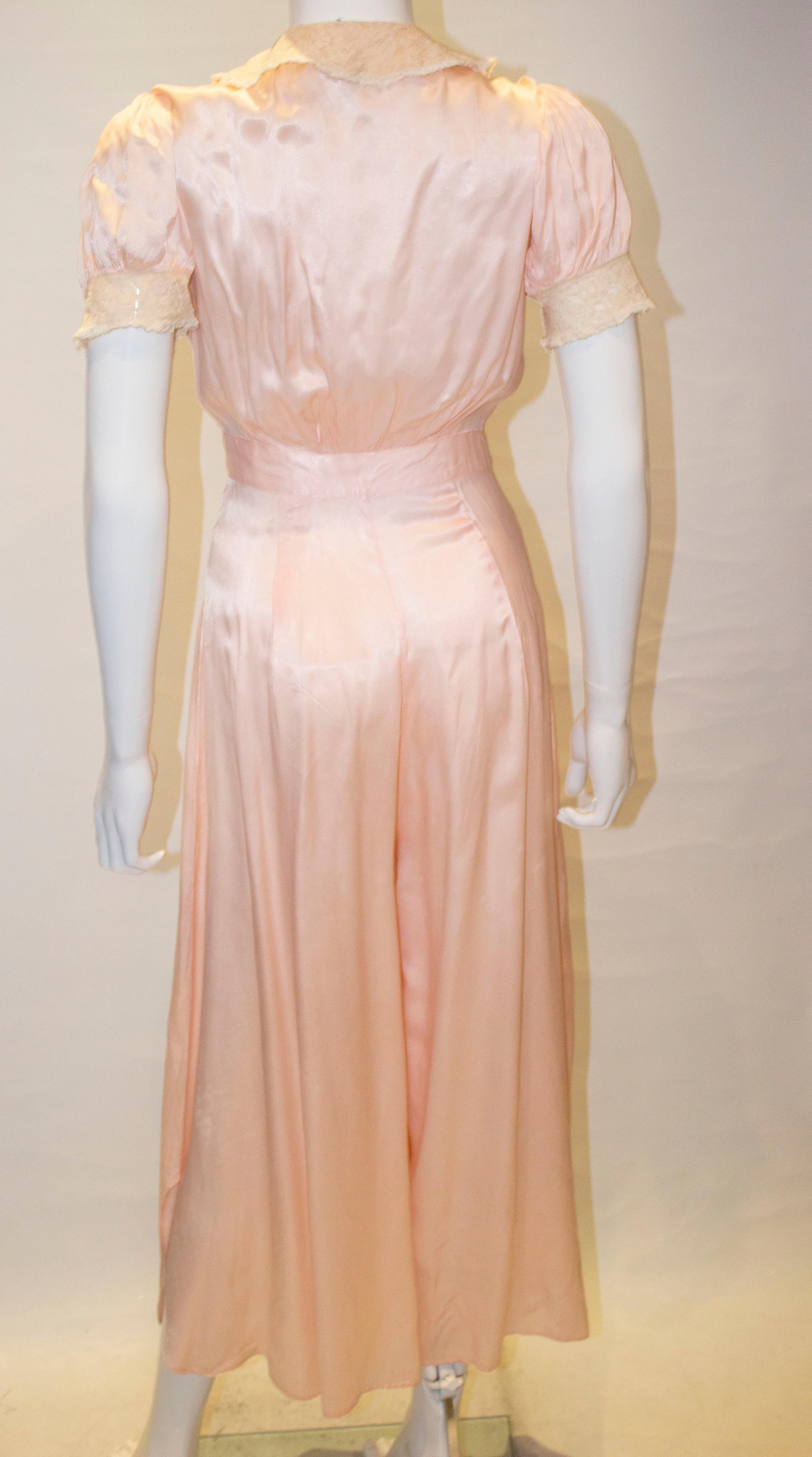 Women's Vintage Pink Silk Satin Lingerie Jumpsuit