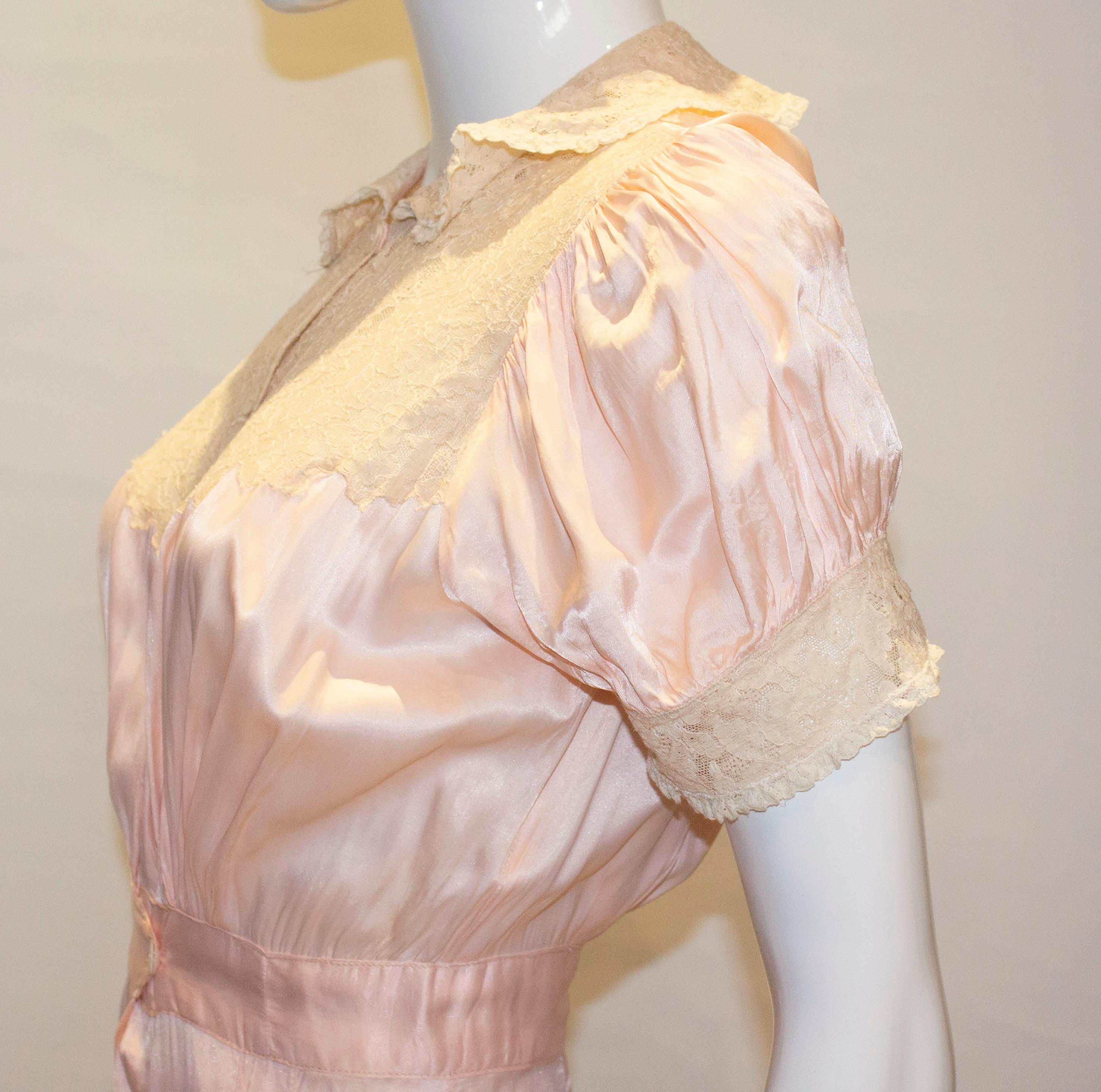 Vintage Pink Silk Satin Lingerie Jumpsuit 1