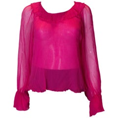 Vintage Pink Silk Top