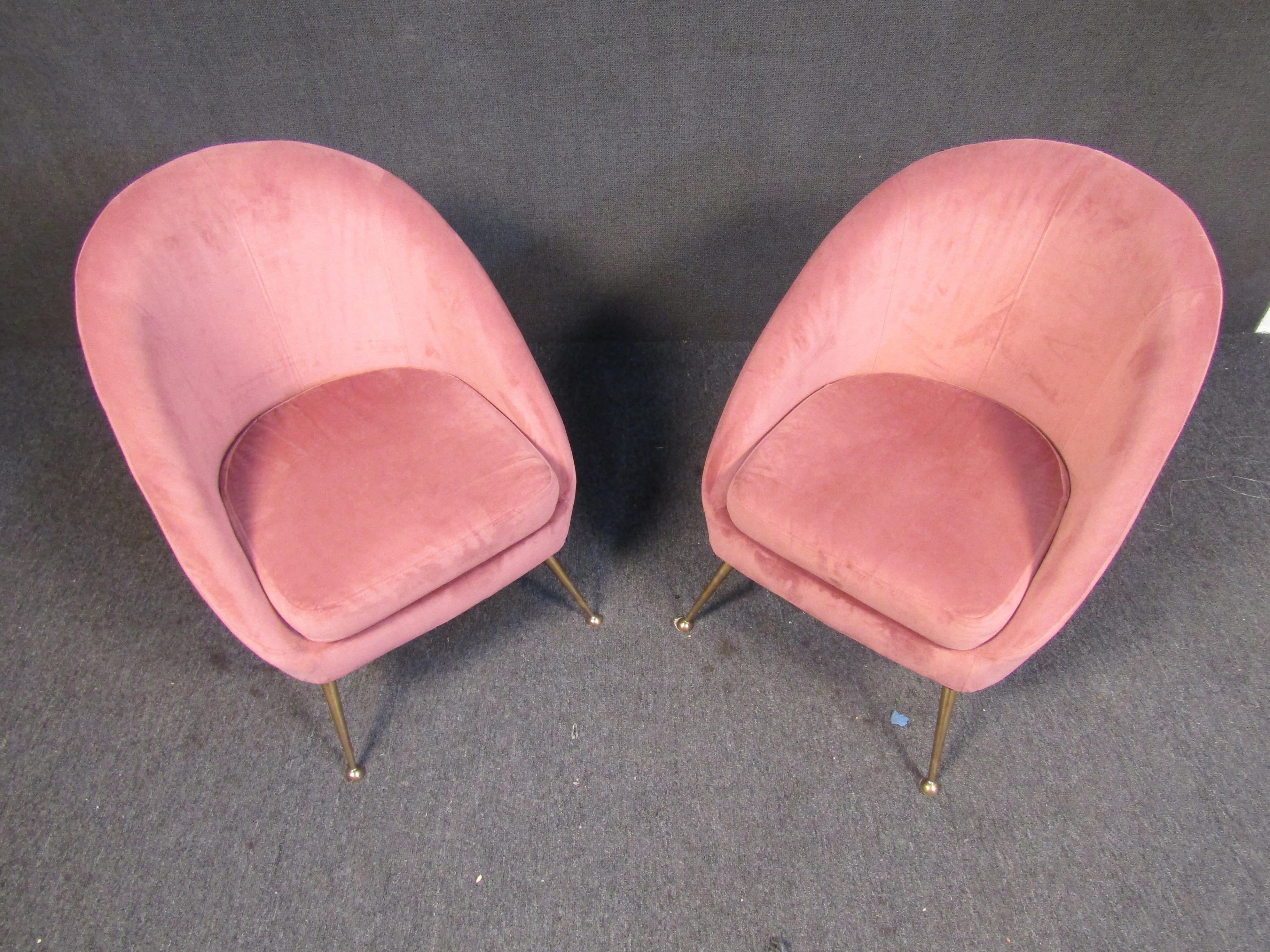 Rosa Vintage-Sessel ohne Armlehne im Stil von Gio Ponti (Moderne der Mitte des Jahrhunderts) im Angebot