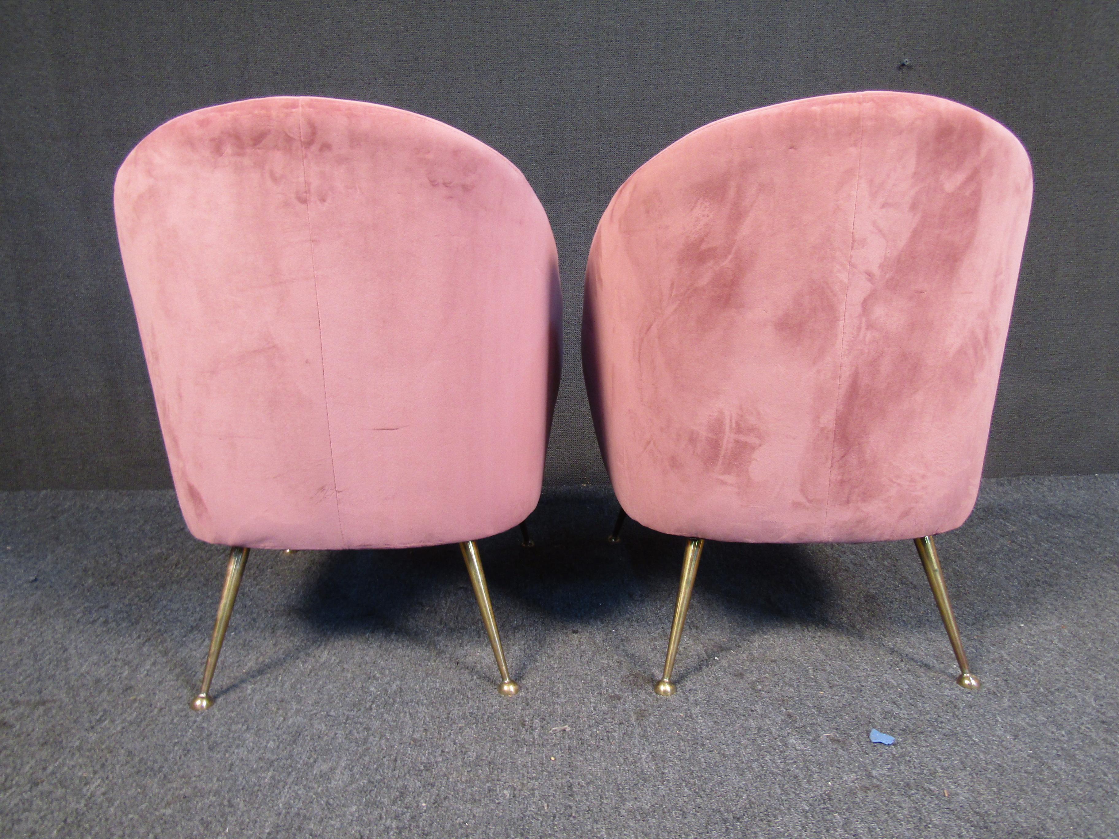 Rosa Vintage-Sessel ohne Armlehne im Stil von Gio Ponti (Metall) im Angebot